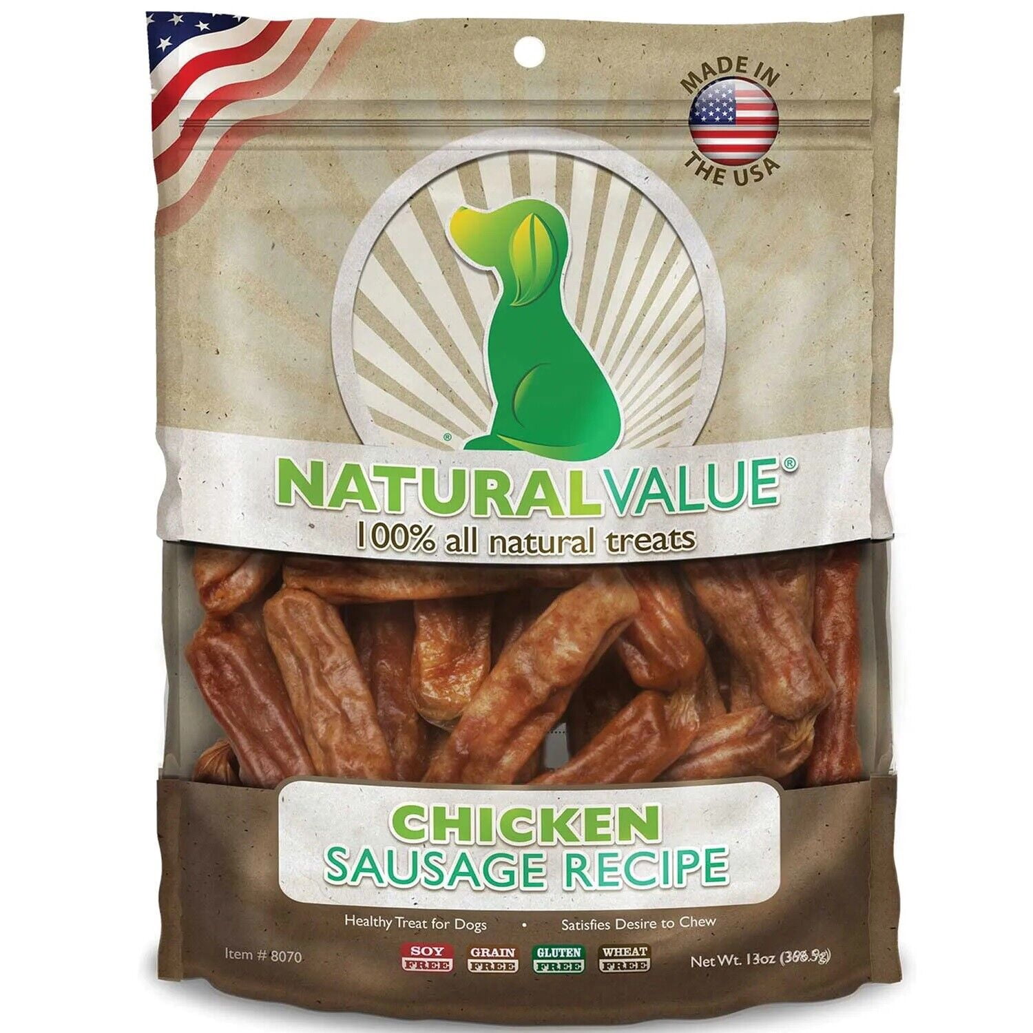 Natural Sausage Recipe Dog Treats Preservative Free Chicken or Beef (Chicken)