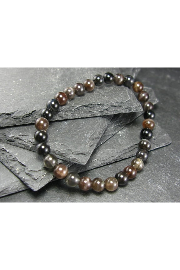 Natural Scapolite Cats Eye 6mm Round Shape Smooth Cut Beads Stretchable Bracelet for Men & Women.