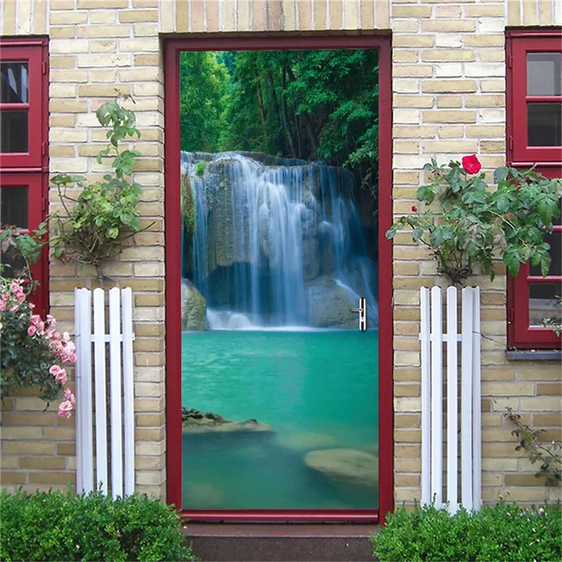 Secenery Sticker Background Natural Scenery Door Wallpaper Home r Self-adhesive Waterproof ...