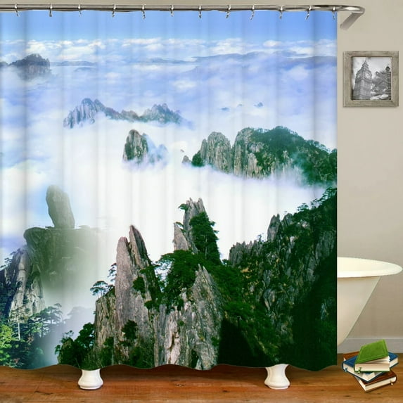 Natural Scenery Forest Tree Bathroom Curtains Shower Curtains 3d Printed Home Decor With 180x240cm Bath Curtains