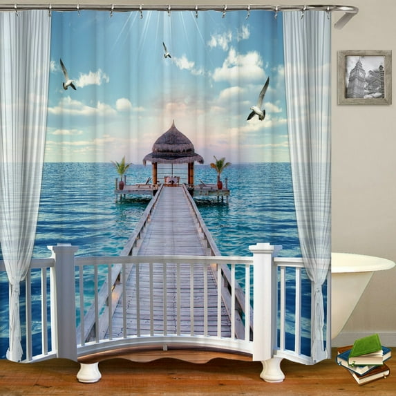 Natural Scenery Forest Tree Bathroom Curtains Shower Curtains 3d Printed Home Decor With 180x240cm Bath Curtains