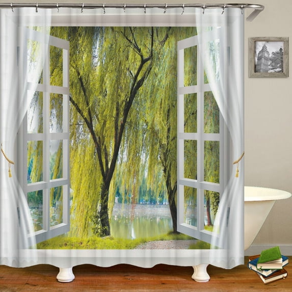 Natural Scenery Forest Tree Bathroom Curtains Shower Curtains 3d Printed Home Decor With 180x240cm Bath Curtains