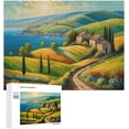 thumbnail image 1 of Natural Scenery Puzzle 500 Pieces Jigsaw Puzzles for Adults,Medium Difficulty Fun Jigsaw Puzzles, 20"x15" Large Puzzle,Hill,Country Cottage, Spring Landscape, 1 of 6