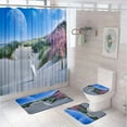 thumbnail image 1 of Natural Scenery Shower Curtain Sets Sunset River Stream Grassland Bathroom Curtains Non-Slip Bath Mat Pedestal Rug Toilet Cover, 1 of 5