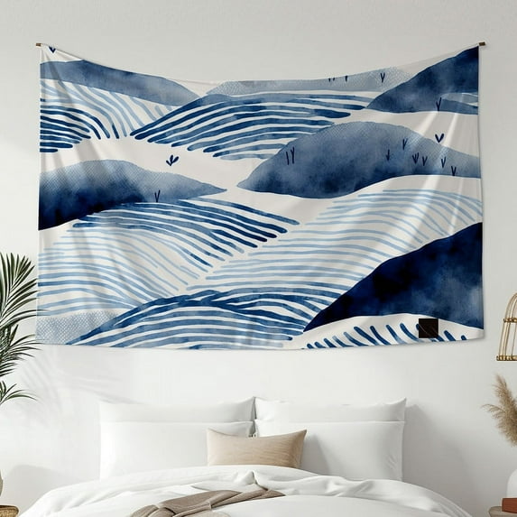 Natural Scenery Wall Hanging, Sea Wave Pattern Wall Hanging Tapestry, Suitable for Bedroom Living Room Dormitory Decoration, Christmas Gift
