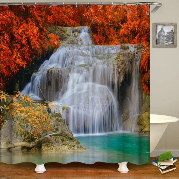 Natural Scenery waterproof Fabric Shower Curtain Bathroom Curtains With 180X180cm landscape Bath Screen Home Decoration