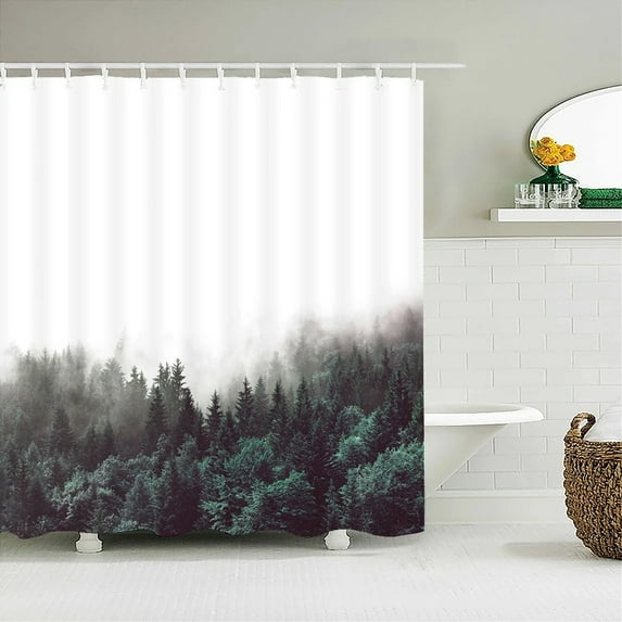 Natural Scenery waterproof Fabric Shower Curtain Bathroom Curtains With 180X180cm landscape Bath Screen Home Decoration