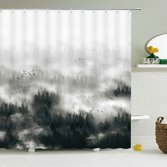 Natural Scenery waterproof Fabric Shower Curtain Bathroom Curtains With 180X180cm landscape Bath Screen Home Decoration