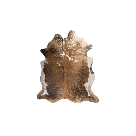 Natural Scotland Cowhide Rug | Brown/white & gold | 5'x7'