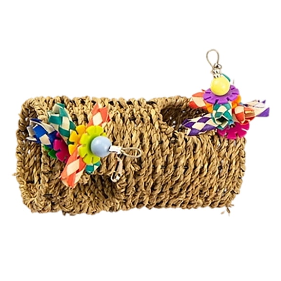 Natural Seagrass Bird Swing for Finches and Small Birds, Provides Climbing and Perching, Reduces Stress, Easy to Install in Cages