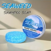 Natural Seaweed Shampoo Bar Soap for All Hair Types, Deep Cleansing Solid Shampoo with Olive Oil Extract, Sulfate-Free Hair Care Bar for Daily Use, Travel-Friendly Hair Cleanser 60g