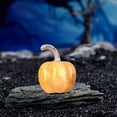 thumbnail image 1 of Natural Semi-Precious Stone Mini Pumpkin Hand-Polished Decor - Amethyst Rose Quartz Thanksgiving Halloween Miniature Scene(Yellow), 1 of 6
