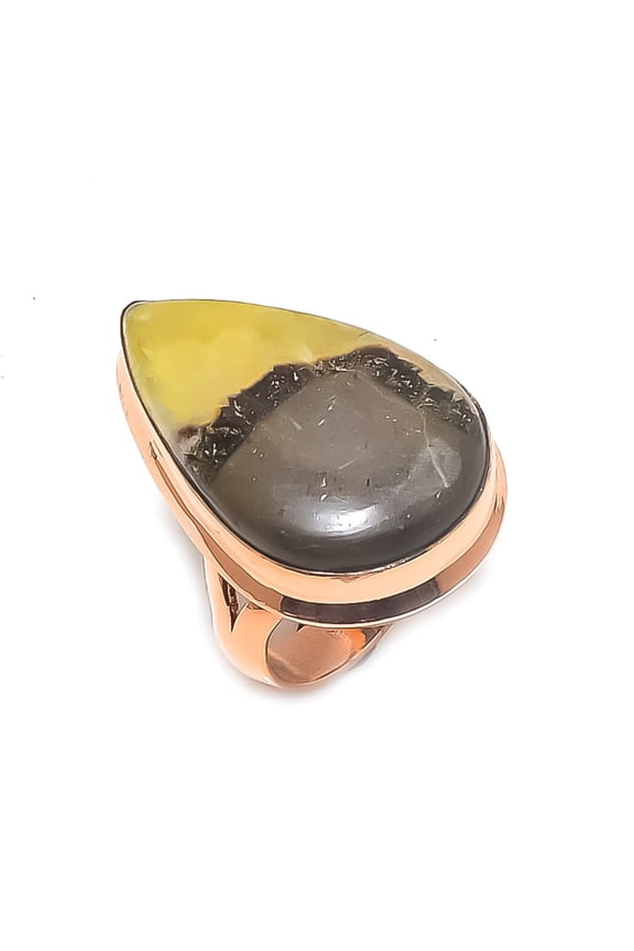 Natural Septerian Stone Gemstone Handmade Copper Jewelry Ring Size 6