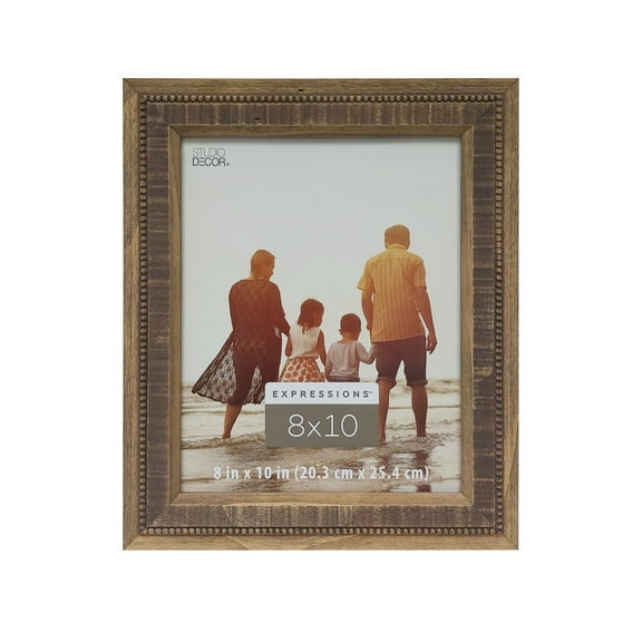 Natural Seraphina 8" x 10" Frames by Expressions Studio Decor Rustic Wood Picture Frame Set with Distressed Finish - Easel & Wall Mount Display - Vertical or Horizontal - 12 Pack