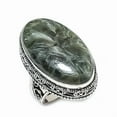 thumbnail image 1 of Natural Seraphinite Gemstone 925 Sterling Silver Jewelry Ring Size 10, 1 of 2
