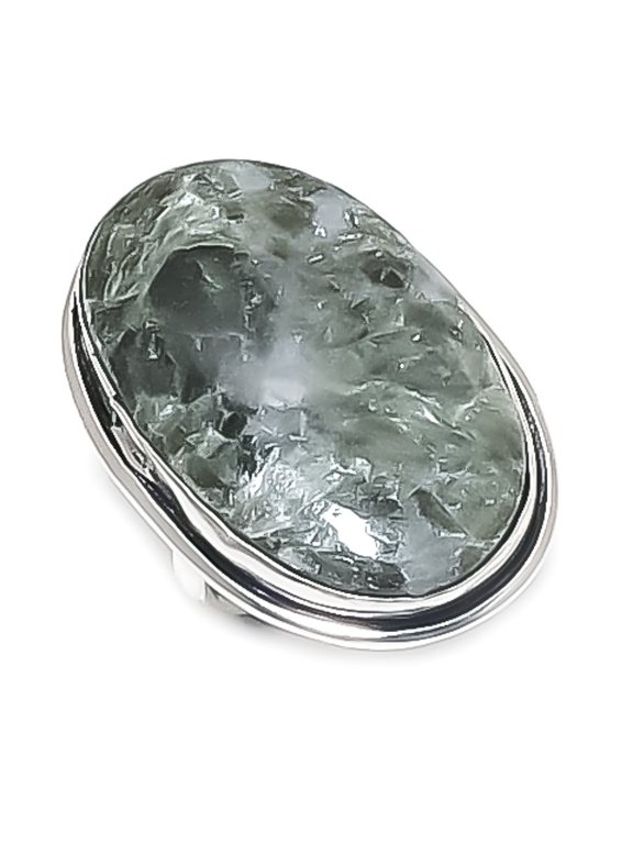 Natural Seraphinite Gemstone 925 Sterling Silver Jewelry Ring Size 5.5