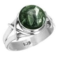 thumbnail image 1 of Natural Seraphinite Ring 925 Sterling Silver Handmade Jewelry, 1 of 6