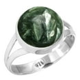 thumbnail image 1 of Natural Seraphinite Ring 925 Sterling Silver Handmade Jewelry, 1 of 6