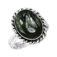 thumbnail image 1 of Natural Seraphinite Ring 925 Sterling Silver Handmade Jewelry, 1 of 6