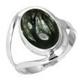 thumbnail image 1 of Natural Seraphinite Ring 925 Sterling Silver Handmade Jewelry, 1 of 6