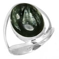 thumbnail image 1 of Natural Seraphinite Ring 925 Sterling Silver Handmade Jewelry, 1 of 6