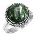 thumbnail image 1 of Natural Seraphinite Women Jewelry 925 Sterling Silver Ring, 1 of 6