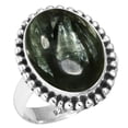 thumbnail image 1 of Natural Seraphinite Women Jewelry 925 Sterling Silver Ring, 1 of 6