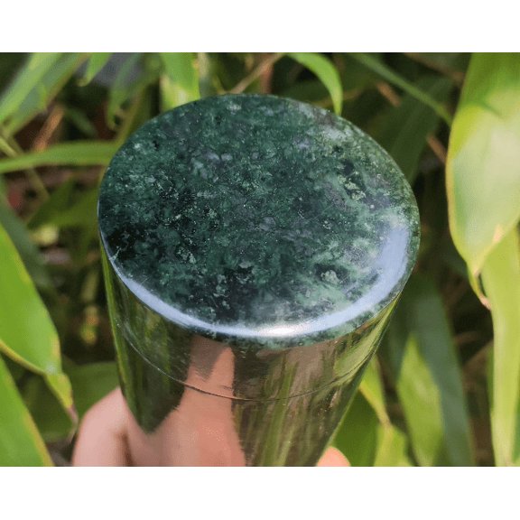 Natural Serpentine Green Jade cup Bottle With Lid Make by a Whole Piece of Green Jade Mug purification Stone Water container Quartz m242