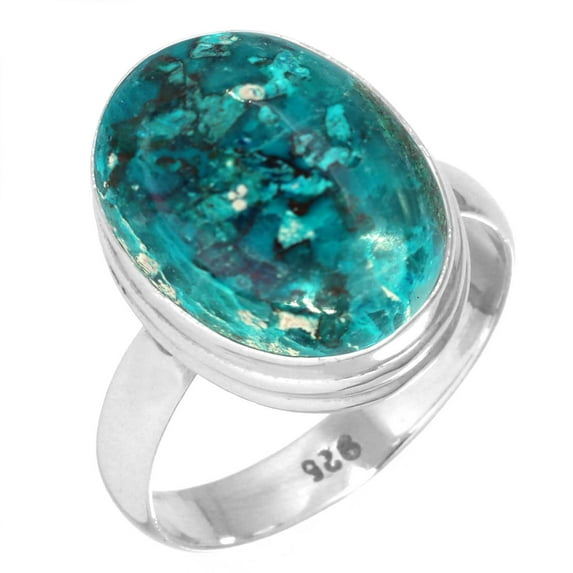 Natural Shattuckite Ring 925 Sterling Silver Handmade Jewelry