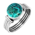thumbnail image 1 of Natural Shattuckite Ring 925 Sterling Silver Handmade Jewelry, 1 of 6