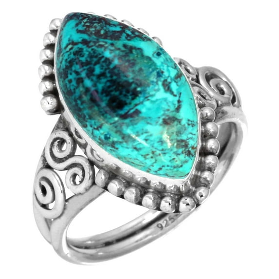 Natural Shattuckite Ring 925 Sterling Silver Handmade Jewelry