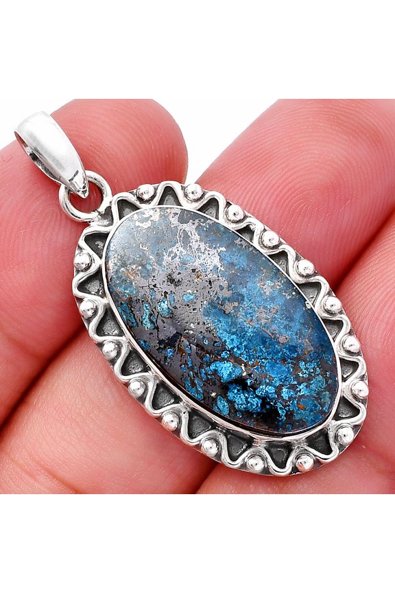 Natural Shattuckite - USA 925 Sterling Silver Pendant Jewelry P-1514 SDP146083