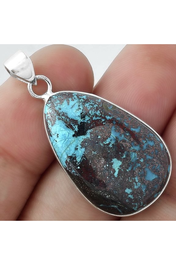 Natural Shattuckite - USA 925 Sterling Silver Pendant Jewelry SDP100444