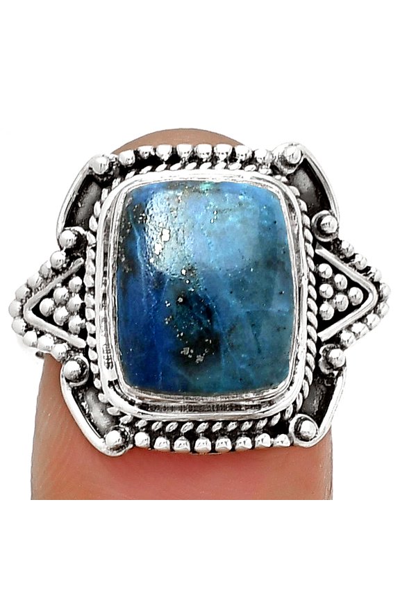 Natural Shattuckite - USA 925 Sterling Silver Ring s.8 Jewelry R-1557 SDR182171