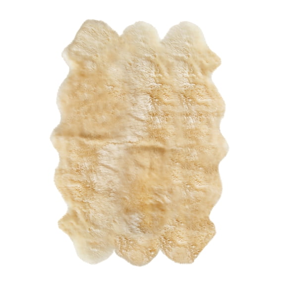 Natural Sheepskin Rug 5x6 Zealand Wool Plush