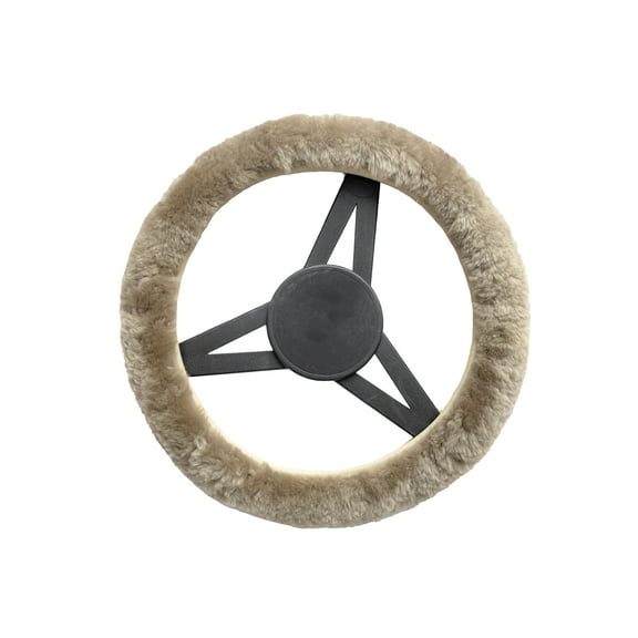 Natural Auto Sheepskin Steering Wheel Cover | Taupe