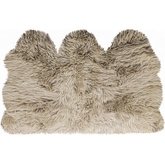 Natural New Zealand Sheepskin Trio Rug | Taupe | 3'x5'