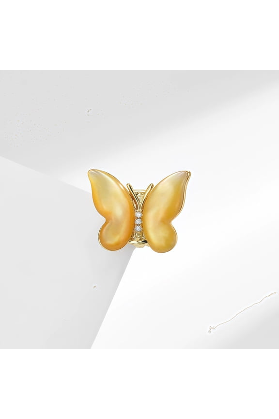 Natural Shell Butterfly Magnetic Buckle Clothing Brooch Holiday Gift Pin