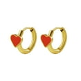 thumbnail image 1 of Natural Shell Heart Hoop Earrings 304 Stainless Steel Earrings for Women Real 18K Gold Plated 11x6mm, 1 of 4