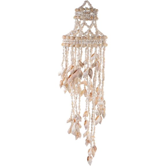 Natural Shell Wind Chime, Handmade Seashell Wind Chime Beach Home Decor with 45-50cm Length Memorial Windchime for Patio Gardenand Yard Hanging Ornament Present Ideas for Indoor Outdoor