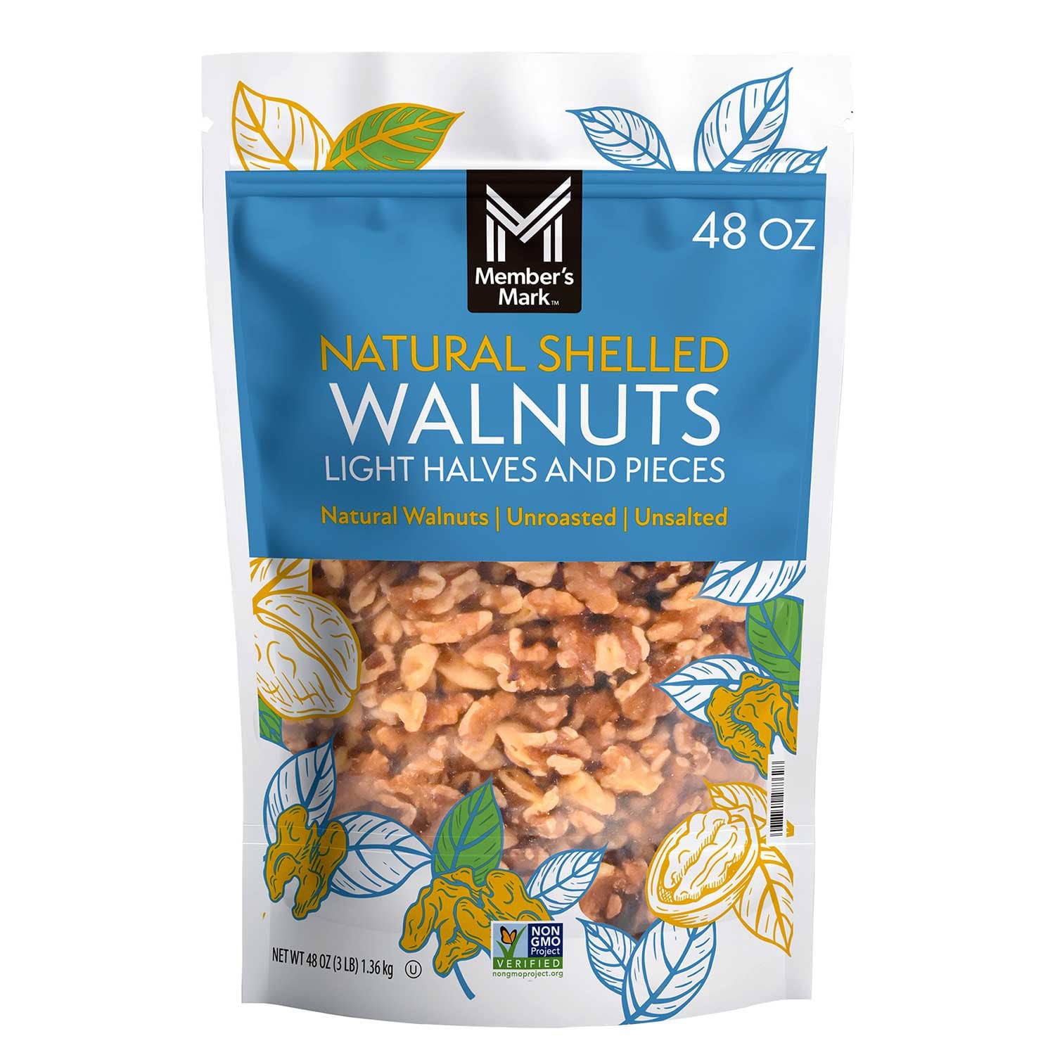 Natural Shelled Walnuts, 48 oz.