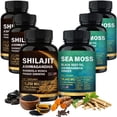 thumbnail image 1 of Natural Shilajit & Irish Sea Moss Capsules Combo with Black Seed Oil, Ashwagandha, Rhodiola - 3 Combo Pack, 1 of 8
