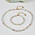 thumbnail image 1 of Natural Shoushan Stone & Freshwater Pearl & Brass Rondelle Beaded Necklaces & Beaded Bracelets Sets Golden 380mm & 160mm, 1 of 5