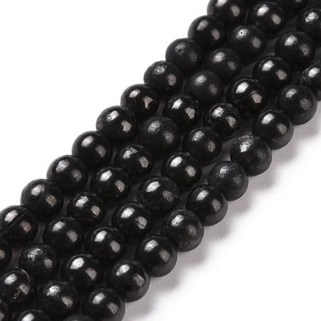 Natural Shungite Beads Strands Grade AB Round 4mm Hole: 0.8mm 86pcs/strand 14.96''(38cm)