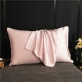 thumbnail image 1 of Natural Silk Pillowcase Solid Color Envelope Pillow Case Protect Hair Bedding Sleeping Pillow Cover, 1 of 6