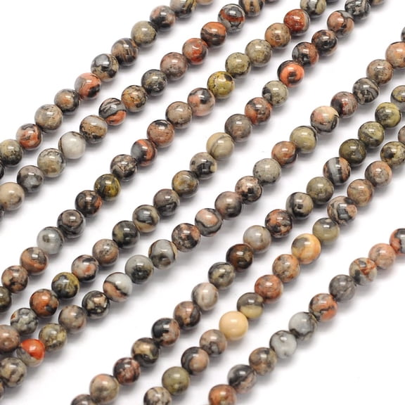 Natural Silver Crazy Lace Agate Round Beads Strands 1/8 inch(4mm) Hole: 0.7mm about 90pcs/strand 15.5 inch