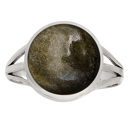 Natural Silver Obsidian 925 Sterling Silver Ring s.8 Jewelry R-1006 SDR250075