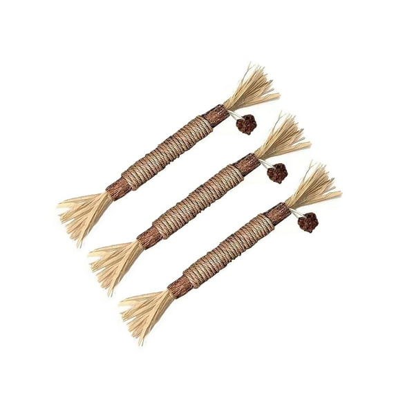 Natural Silvervine Cat Chew Sticks | 3 Pack Dental Health Toys for Cats | Teeth Cleaning & Stress Relief Catnip Alternative | Promotes Exercise & Oral Hygiene for Indoor Cats