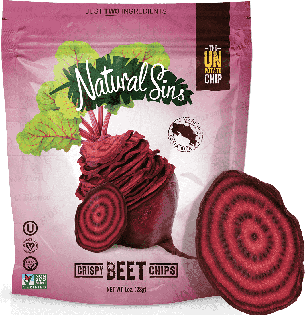 Natural Sins Crispy Chips Beet Flavor Baked Dried Bags, oz,