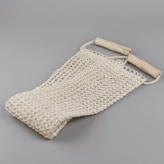 Natural Sisal Bath Back Scrubber Sponge, with Wooden Handles